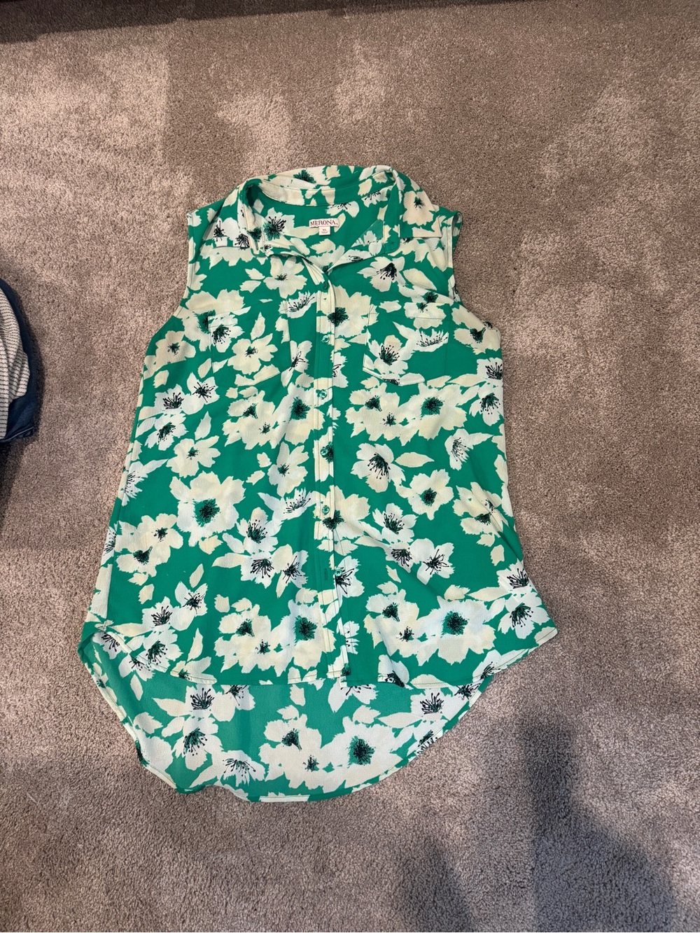 Merona Green Floral Sleeveless Camisole